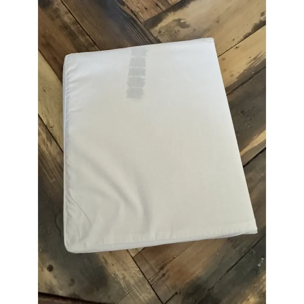 NWT Ralph Lauren Organic Cotton Percale Palmer Queen Flat Sheet White/Sky Blue